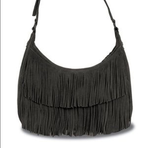 Minnetonka Brushed Leather Hobo Fringe Purse